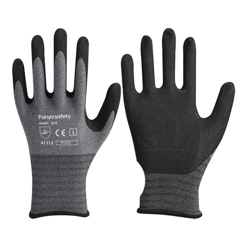Líneáil níolón / spandex 15G le sciath nítríle gaineamh