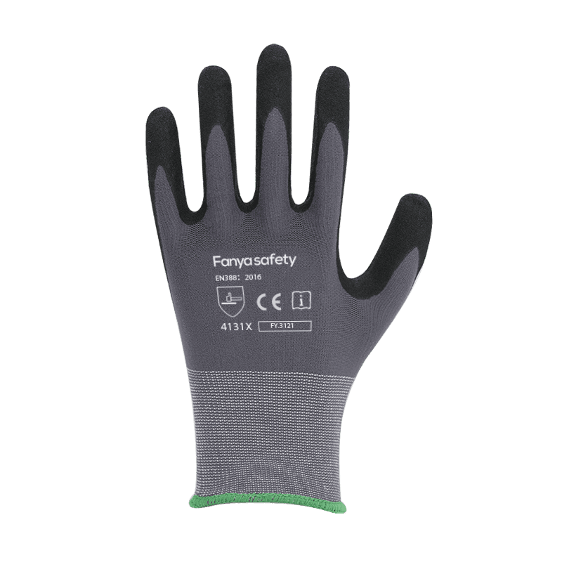 Líneáil níolón / spandex 15G le sciath nítríle gaineamh
